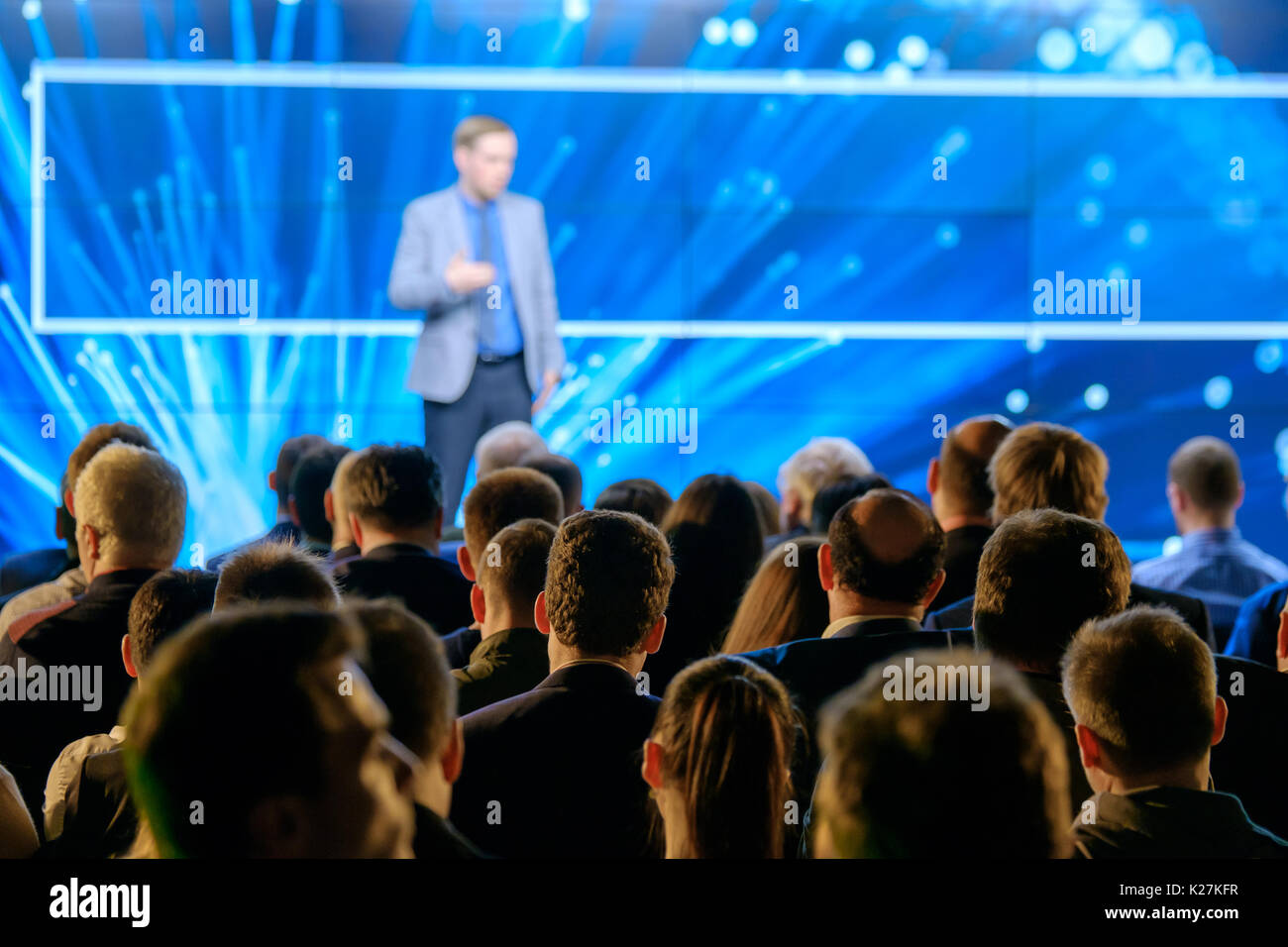 Audience listens to the lecturer Stock Photo - Alamy