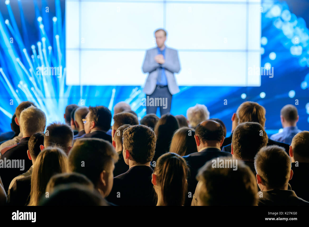 Audience listens to the lecturer Stock Photo - Alamy