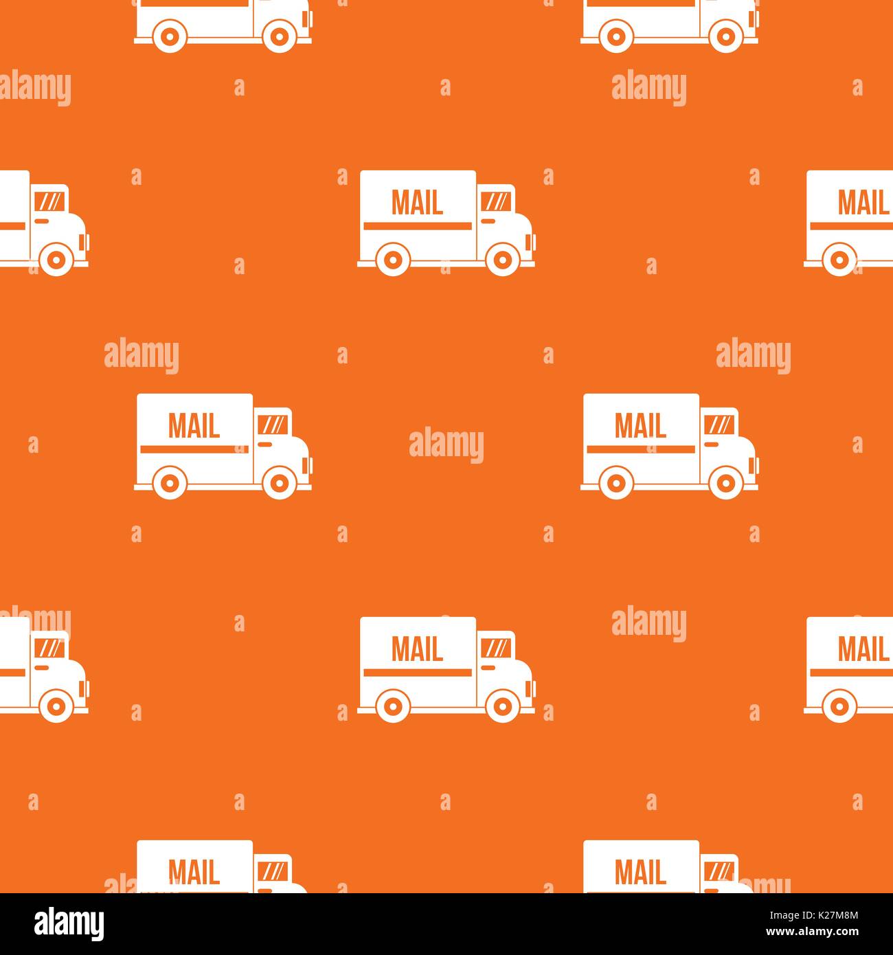 Mail truck pattern seamless Stock Vector