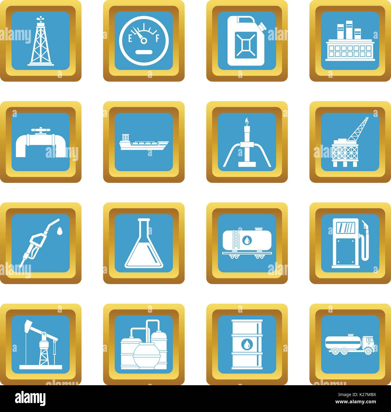Nature items icons azure Stock Vector