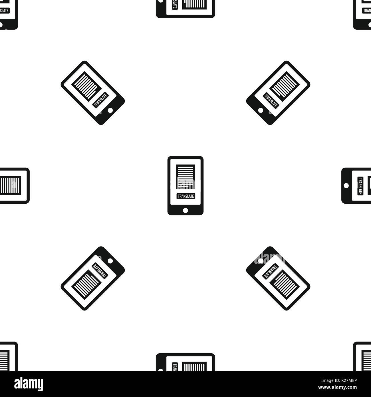 Translate application on a smartphone pattern seamless black Stock Vector