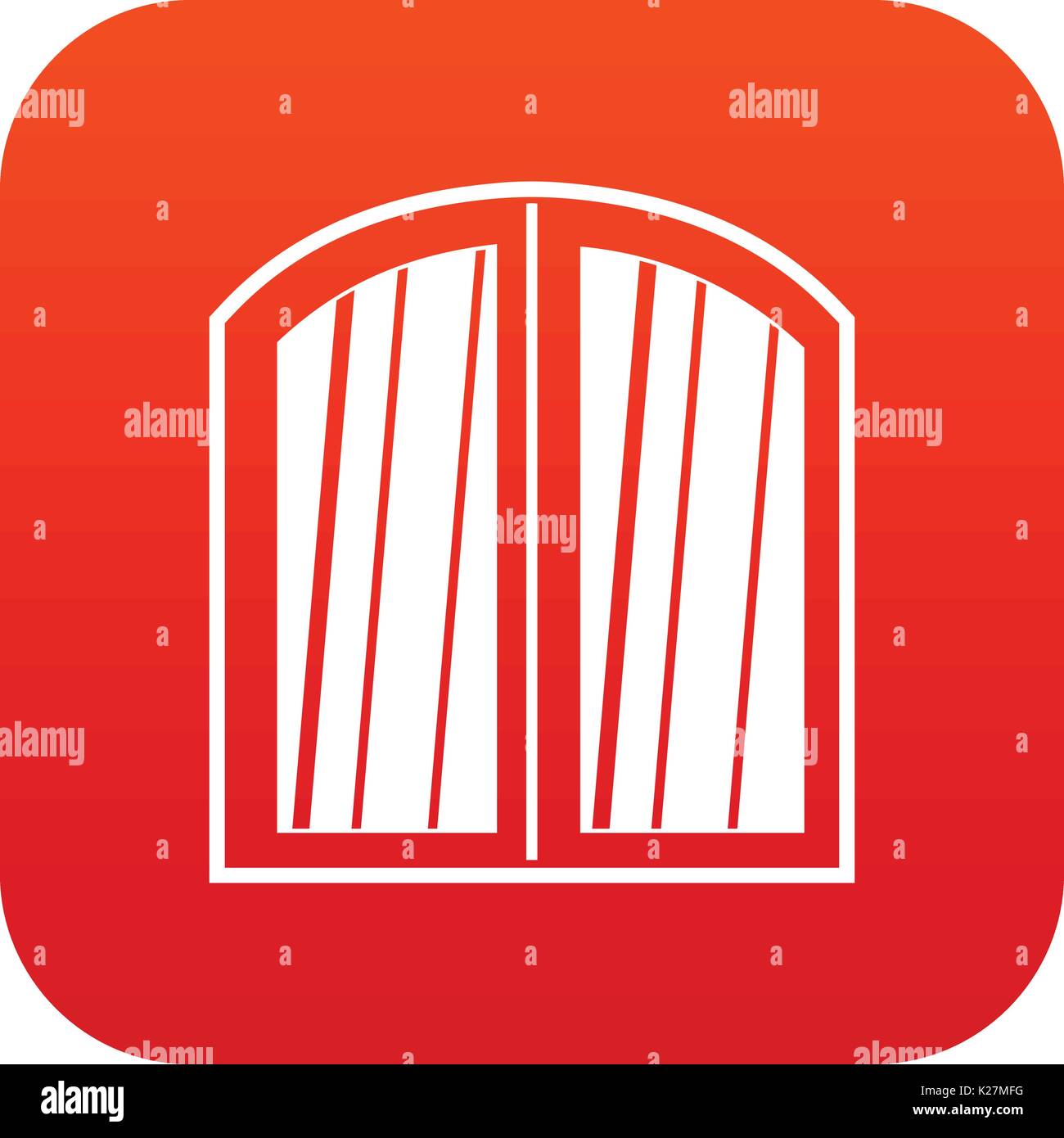 White window arched frame icon digital red Stock Vector Image & Art - Alamy