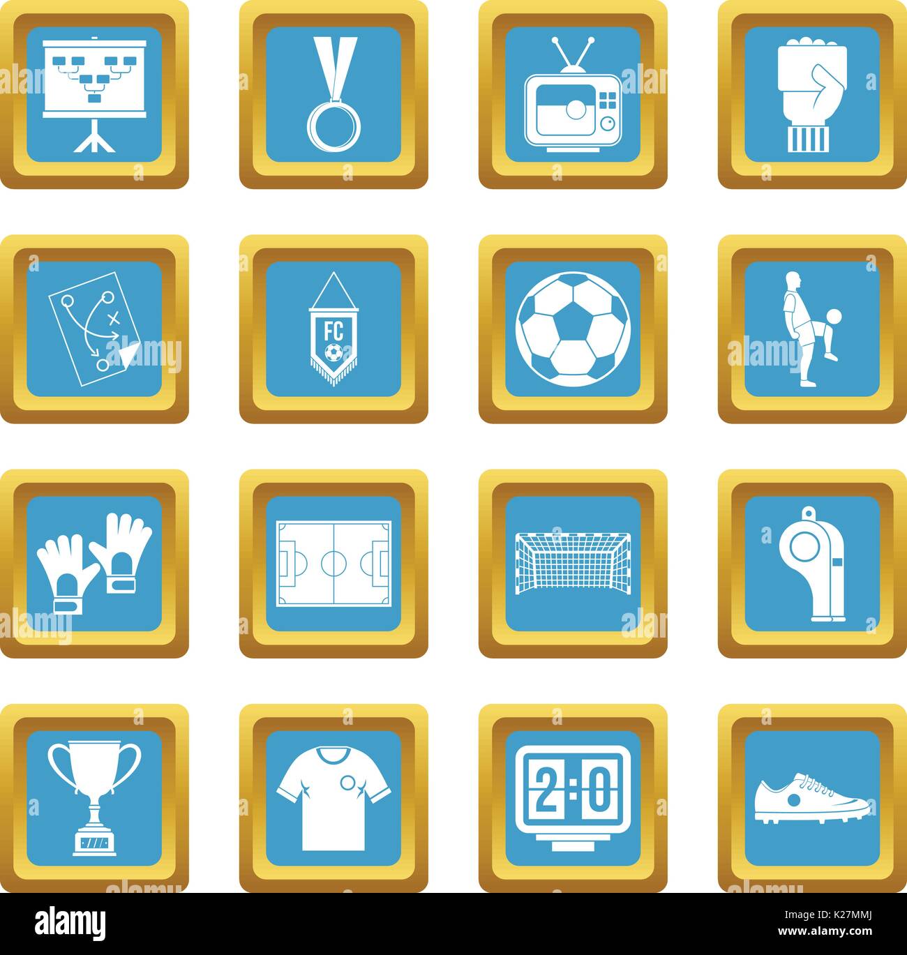 Soccer football icons azure Stock Vector Image & Art Alamy
