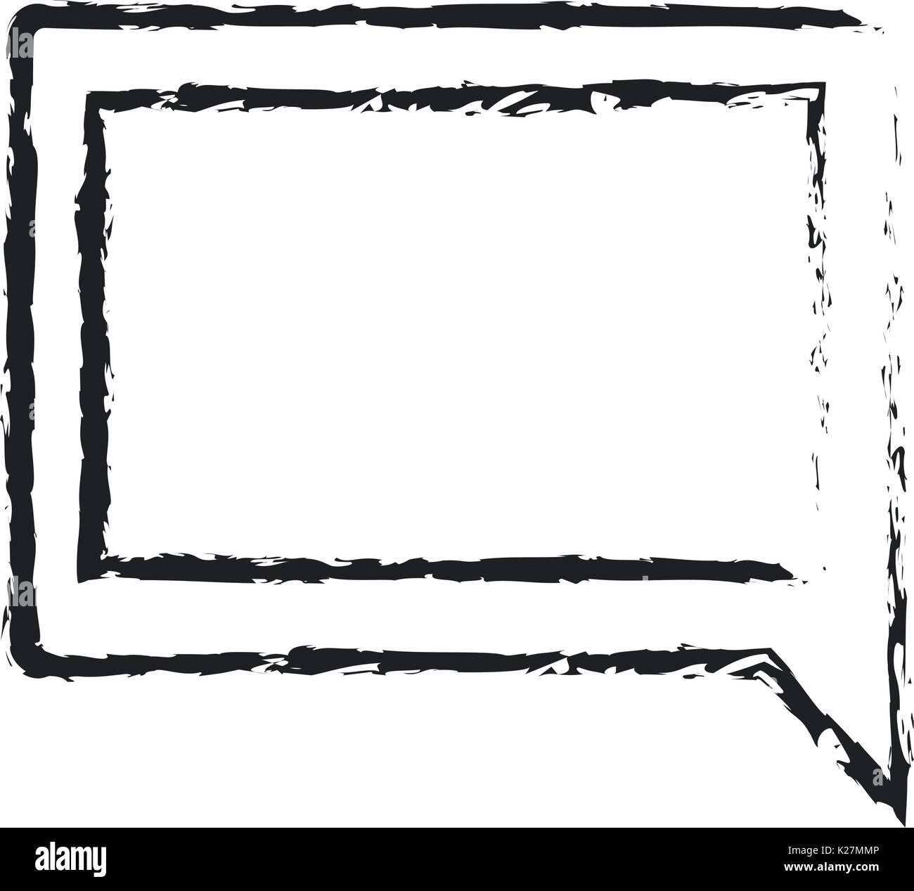 monochrome blurred silhouette of speech in square shape Stock Vector ...