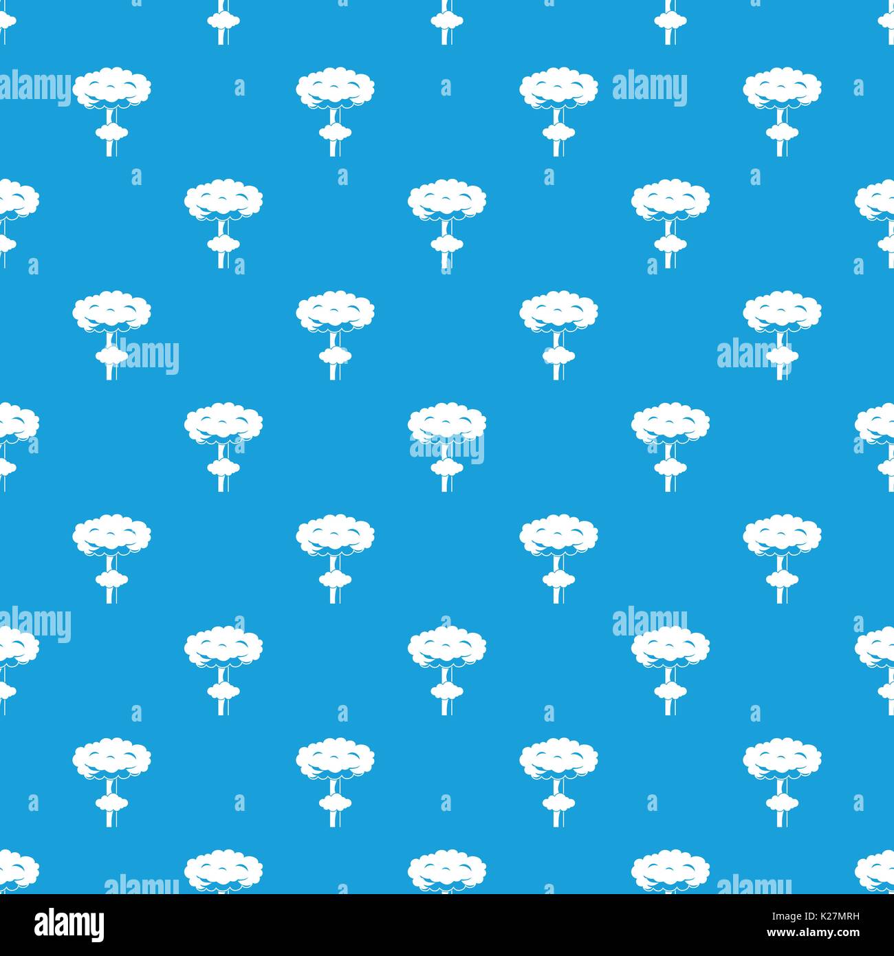Nuclear explosion pattern seamless blue Stock Vector