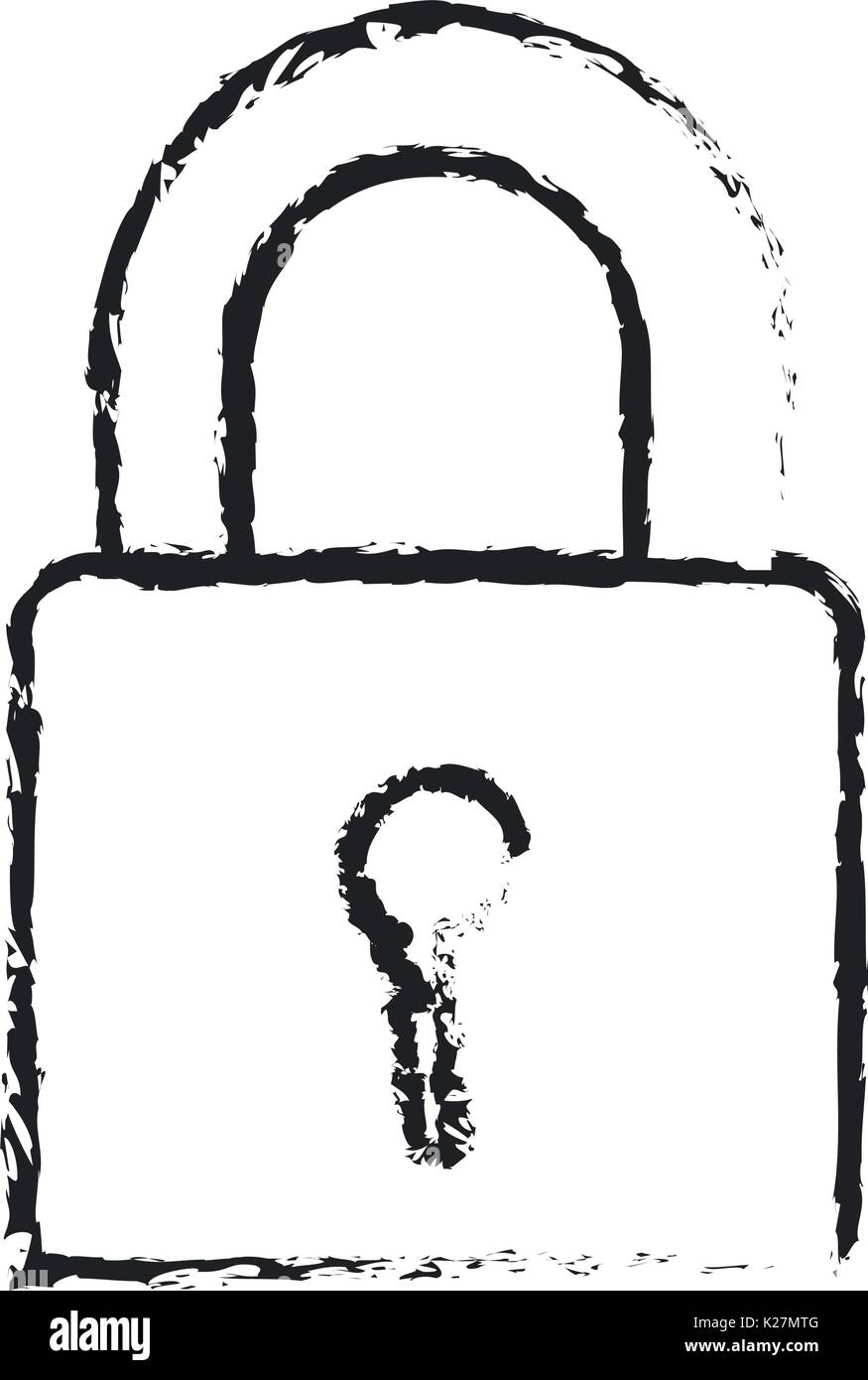 monochrome blurred silhouette of padlock icon Stock Vector Image & Art ...