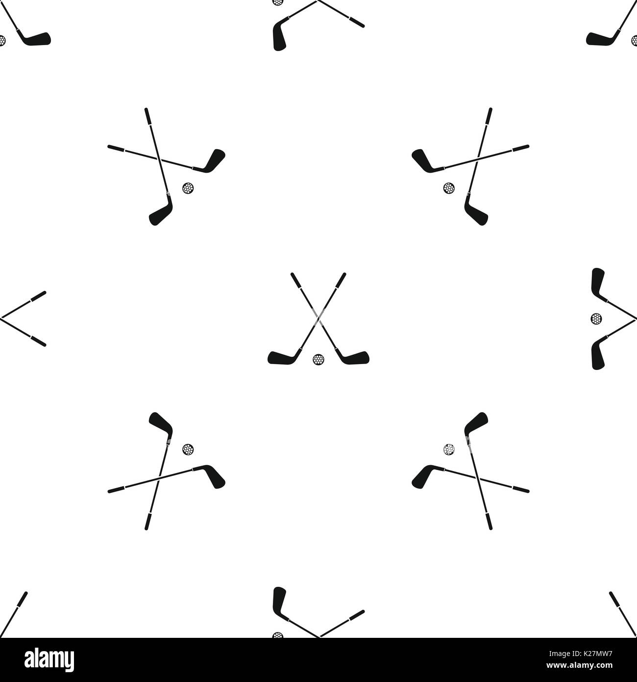Two crossed golf clubs and ball pattern seamless black Stock Vector ...