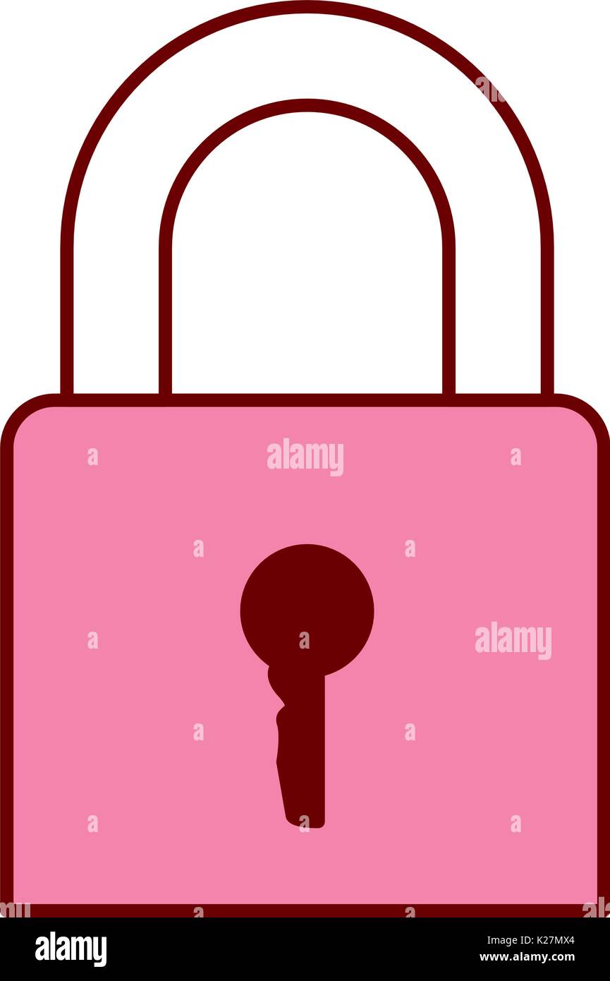 pink and scarlet red sections silhouette of padlock icon Stock Vector ...