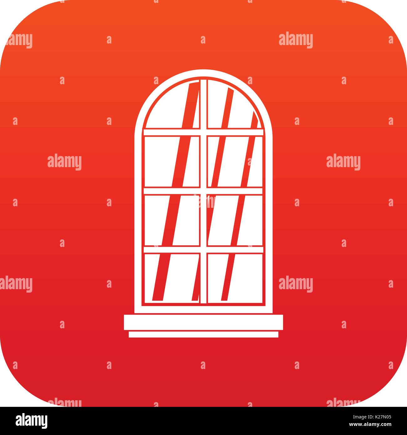 White window frame icon digital red Stock Vector Image & Art - Alamy