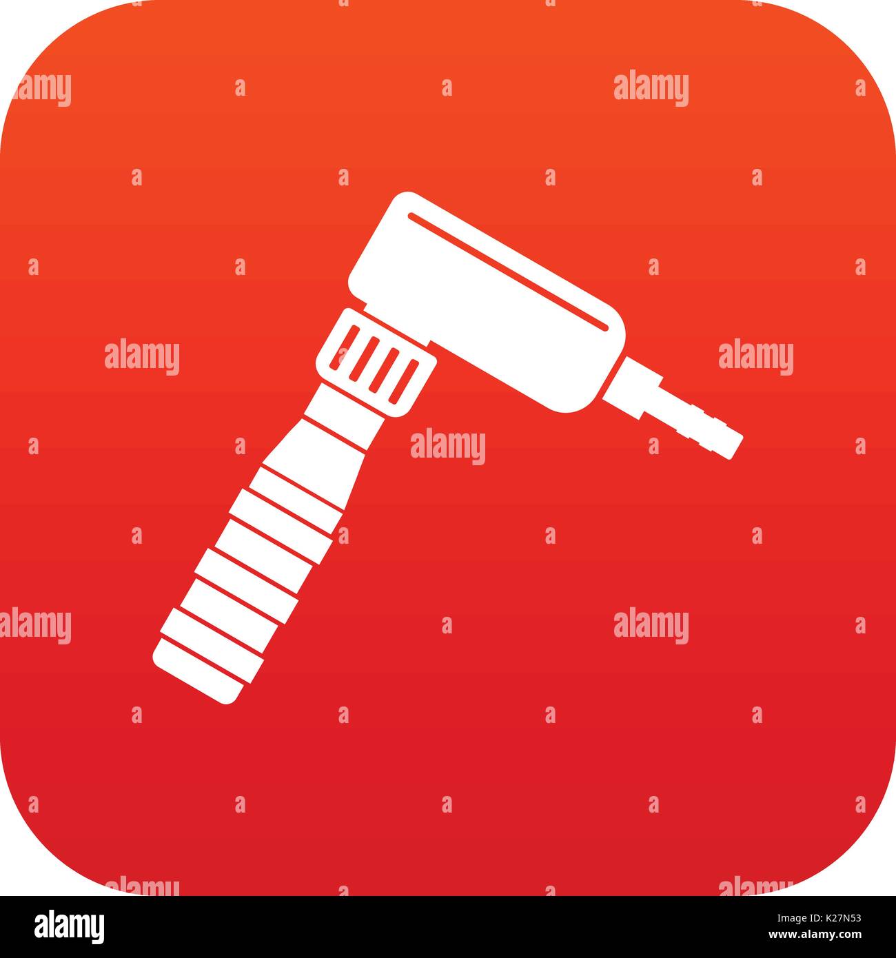 Hand draw rotary tattoo machine icon digital red Stock Vector