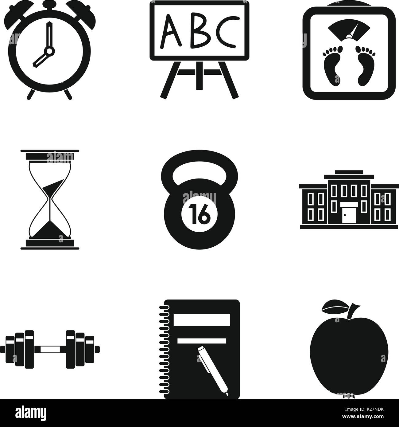 Alarm clock icons set, simple style Stock Vector Image & Art - Alamy