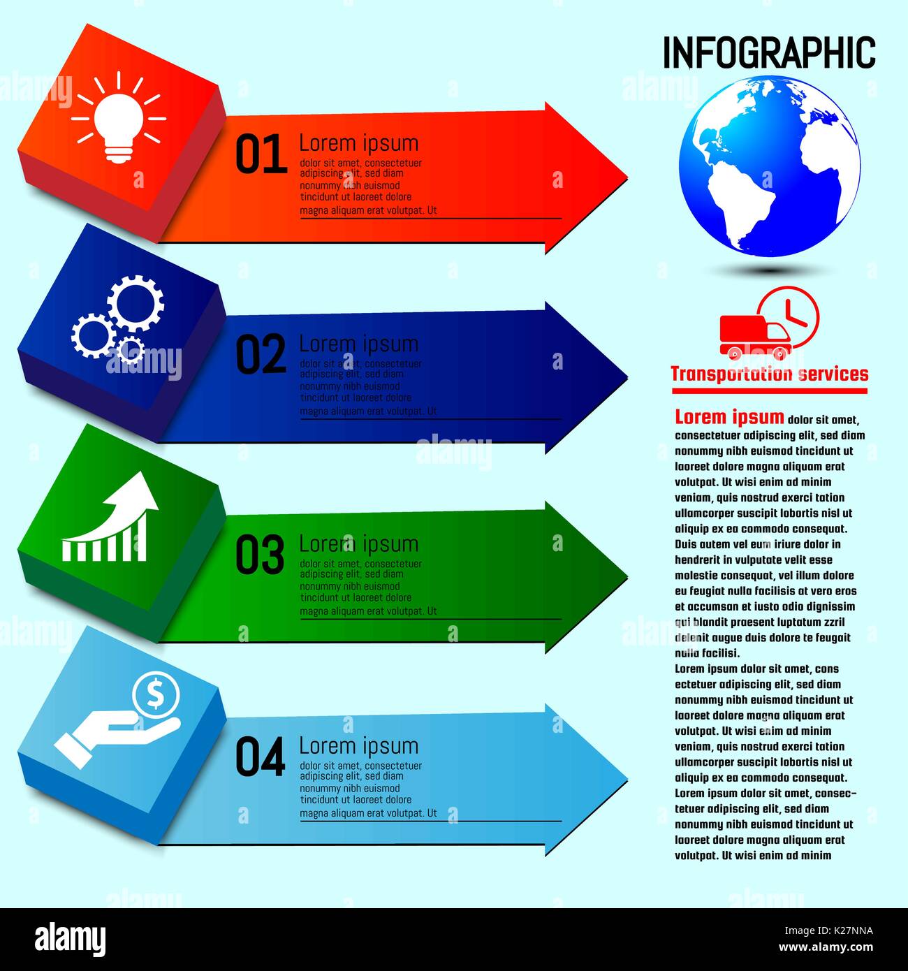 Business infographics. Four Options steps. Vector infographic element. element furnished by Nasa. Stock Vector