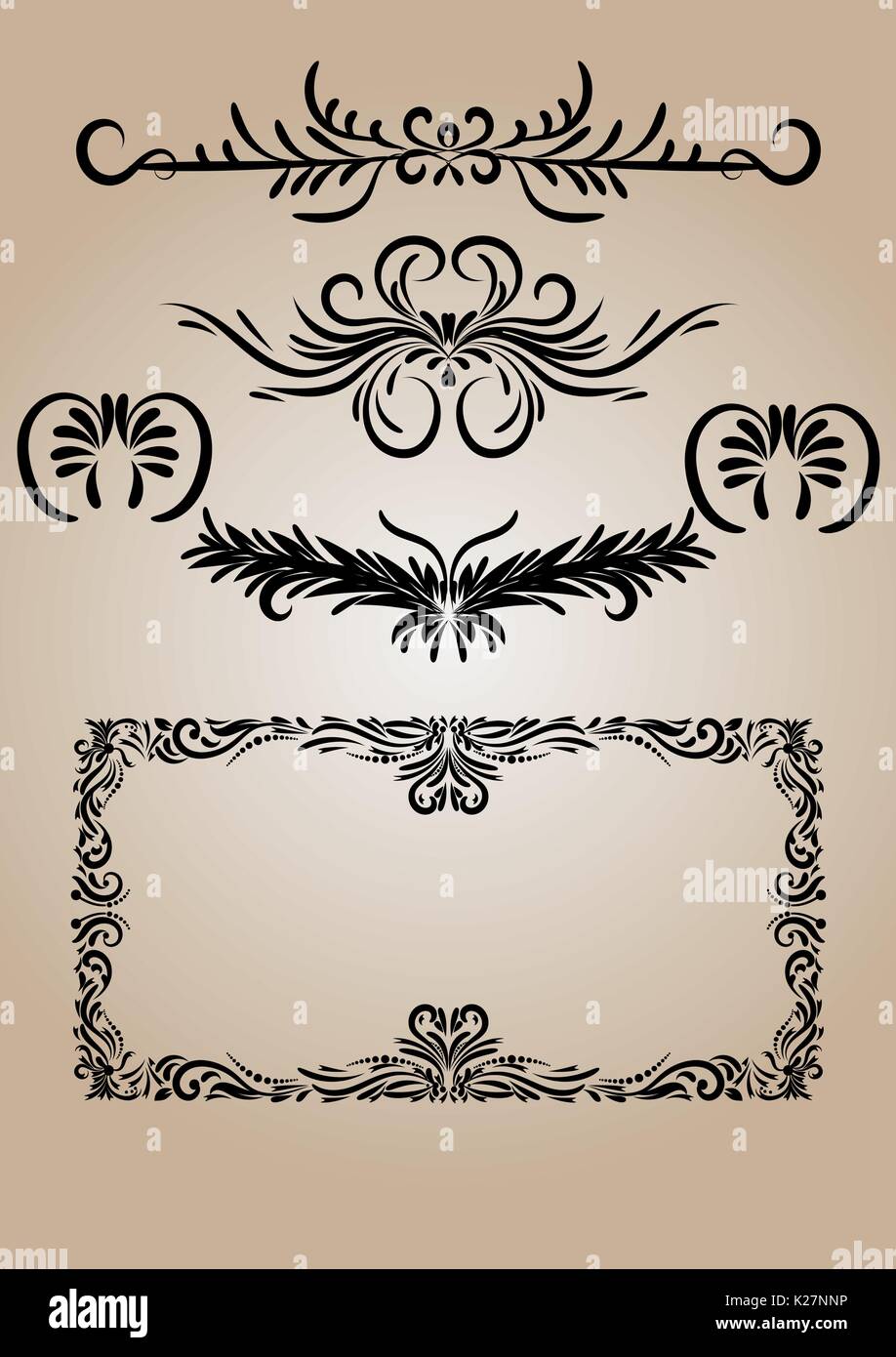 Vintage Decorations elements flourishes Calligraphic vector. Stock Vector