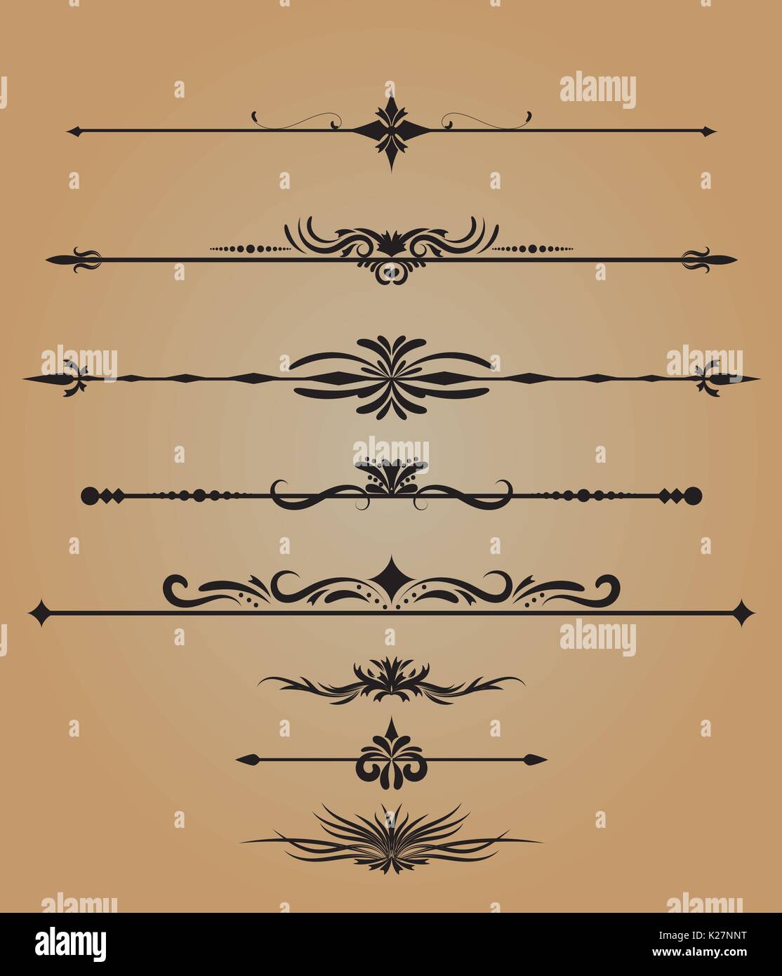 Vintage decorations elements flourishes calligraphic ornaments vector. Stock Vector