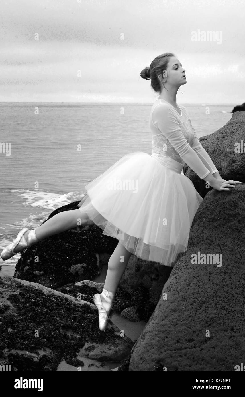 Ballerina on the rocks Stock Photo