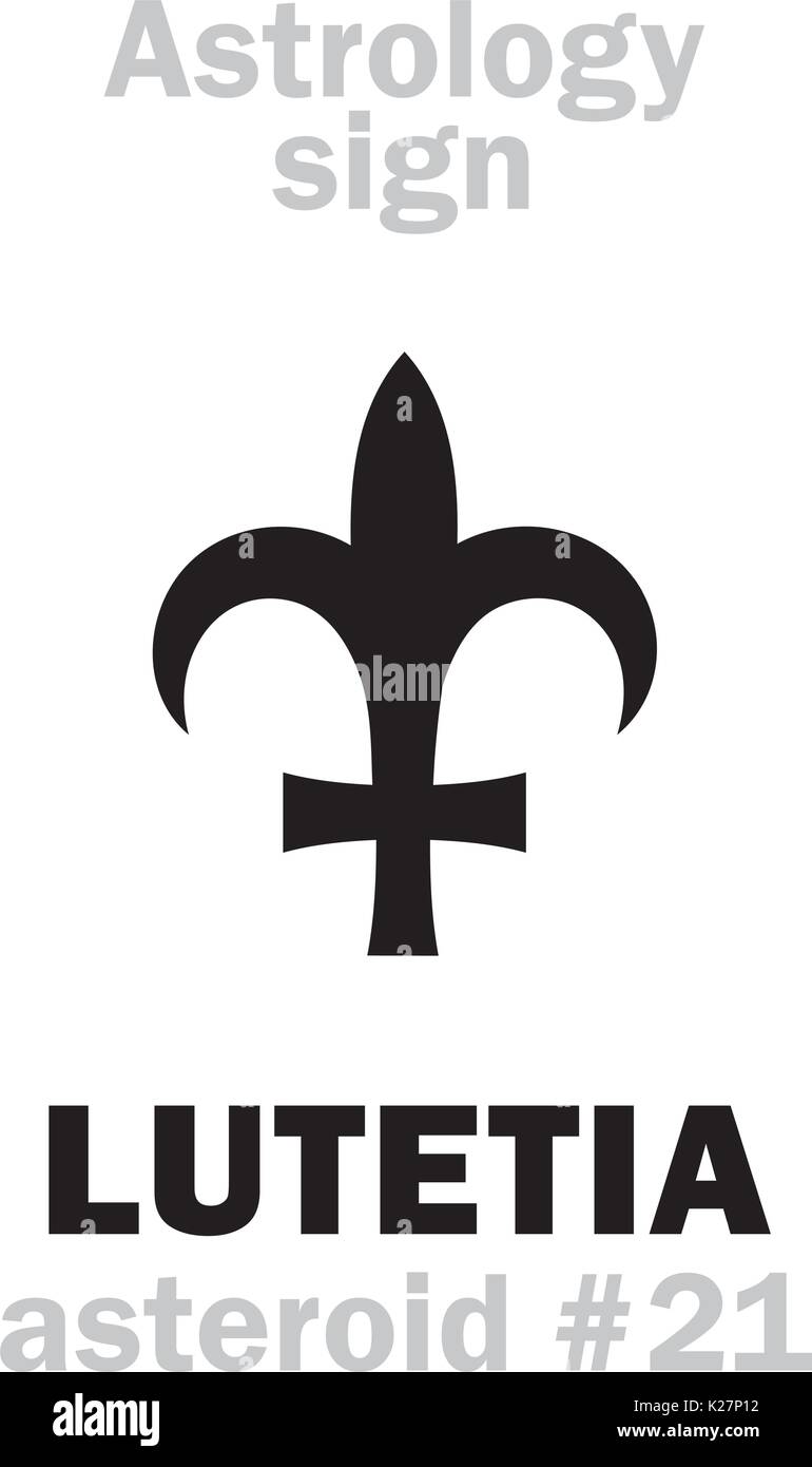 Astrology Alphabet: LUTETIA (Paris), asteroid #21. Hieroglyphics character  sign (single symbol Stock Vector Image & Art - Alamy