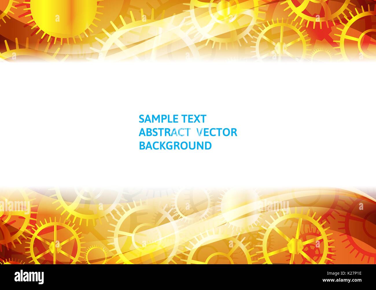 Gold gears abstract technology vector background with copy-space Stock ...
