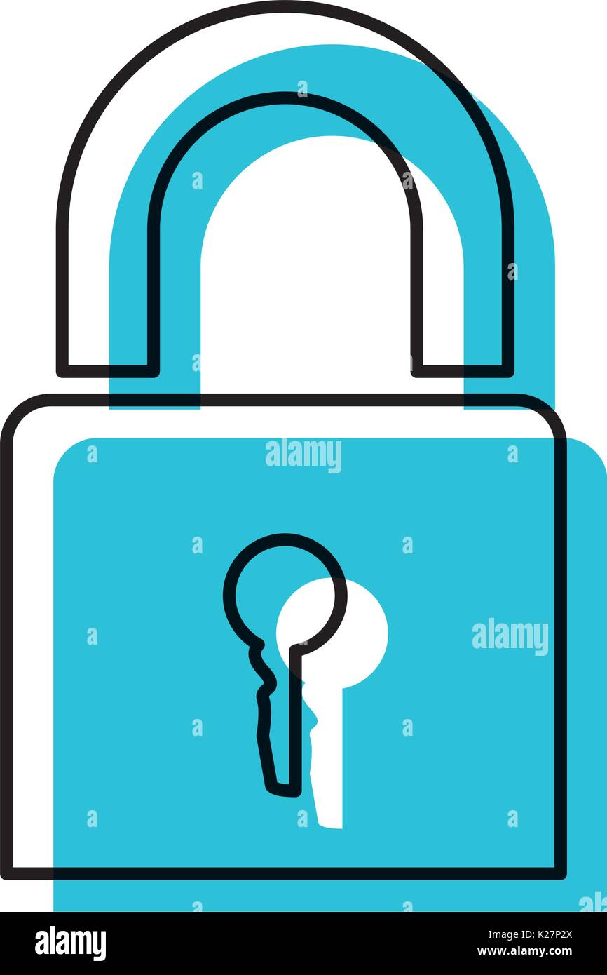 blue watercolor silhouette of padlock icon Stock Vector Image & Art - Alamy