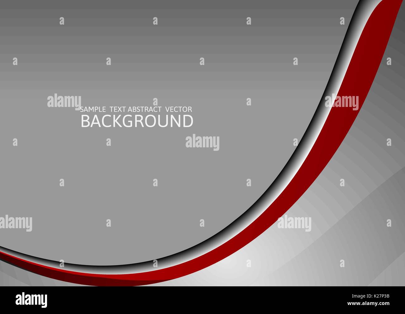 Gray and red curve abstract vector background with copy space Stock ...