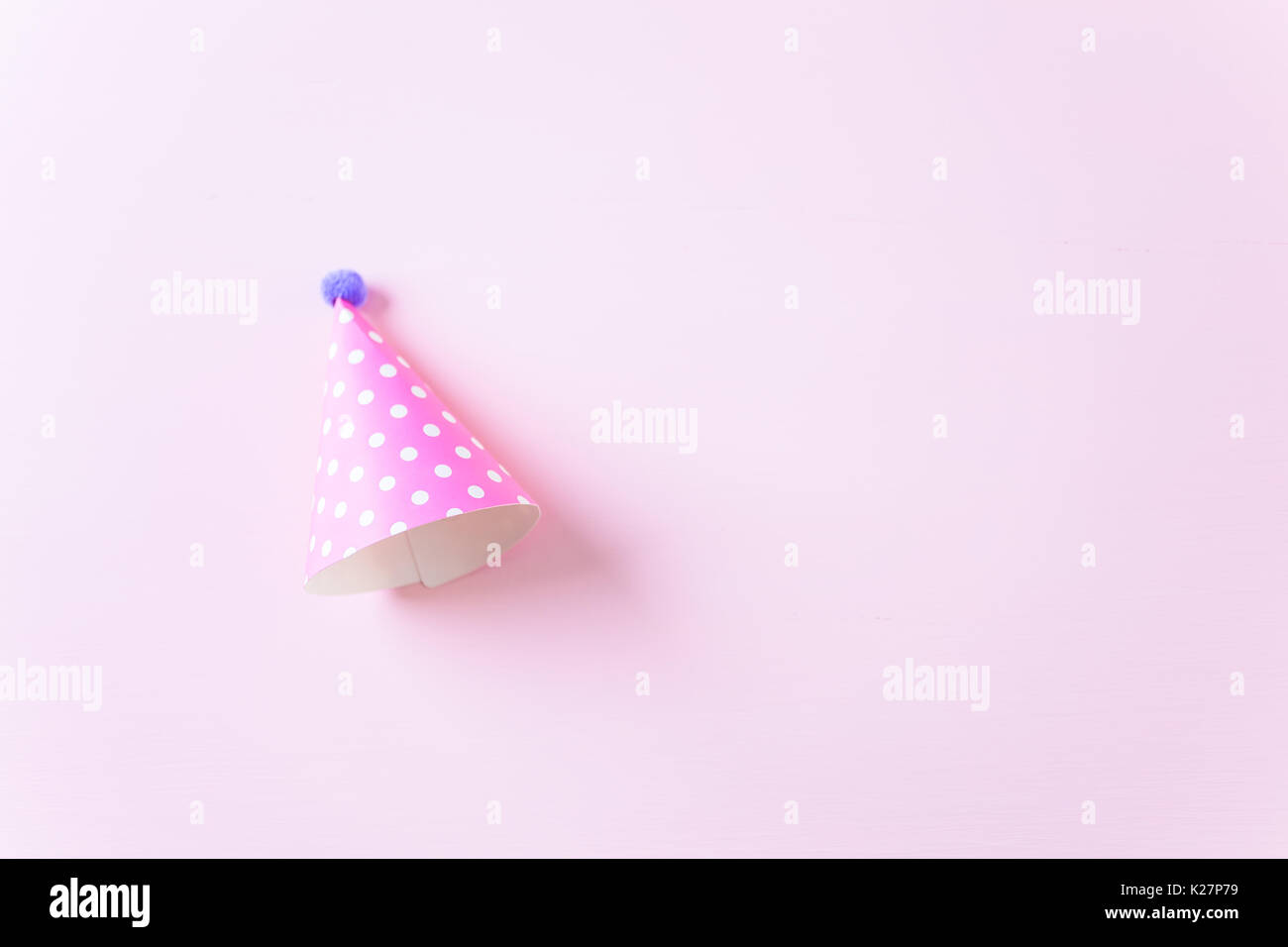 Colorful party hats for kids Birthday Party on pink background Stock ...