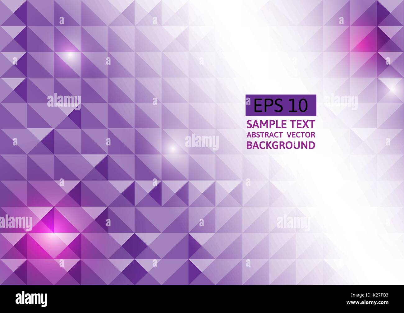 Abstract purple geometric triangle background concept design with copy ...