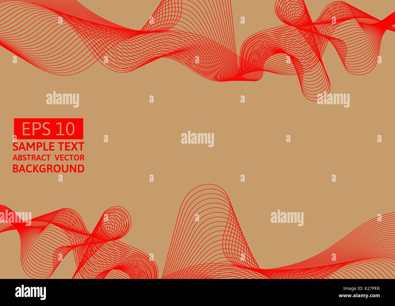 Red line wave abstract vector on brown background with copy space Stock ...