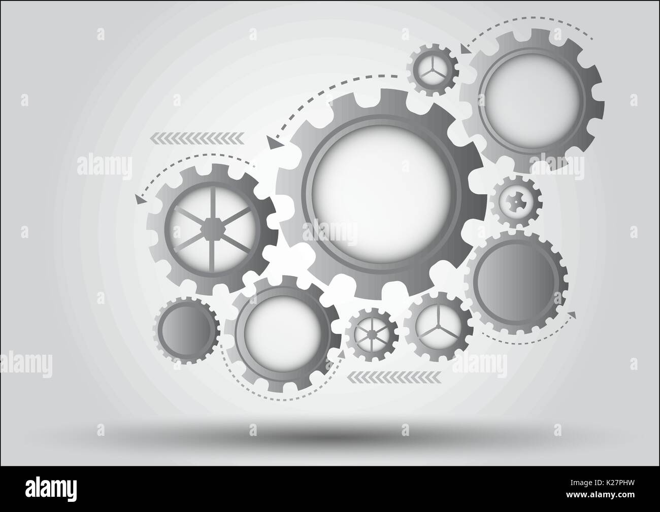 Gray gear abstract vector background Stock Vector