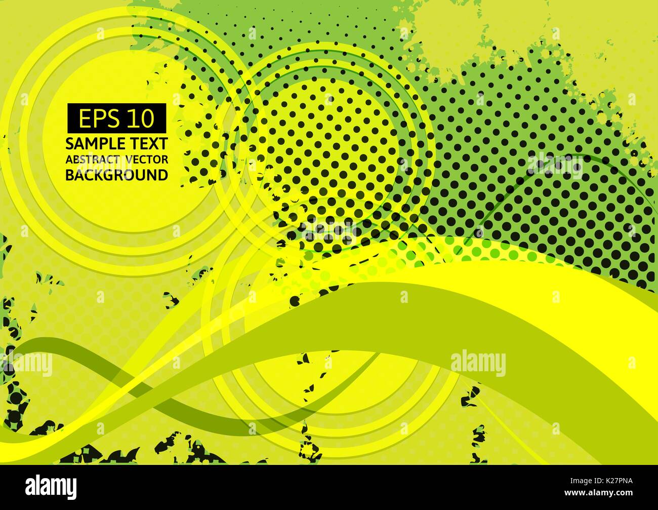 Green Wave Abstract Vector Background With Copy Space Stock Vector