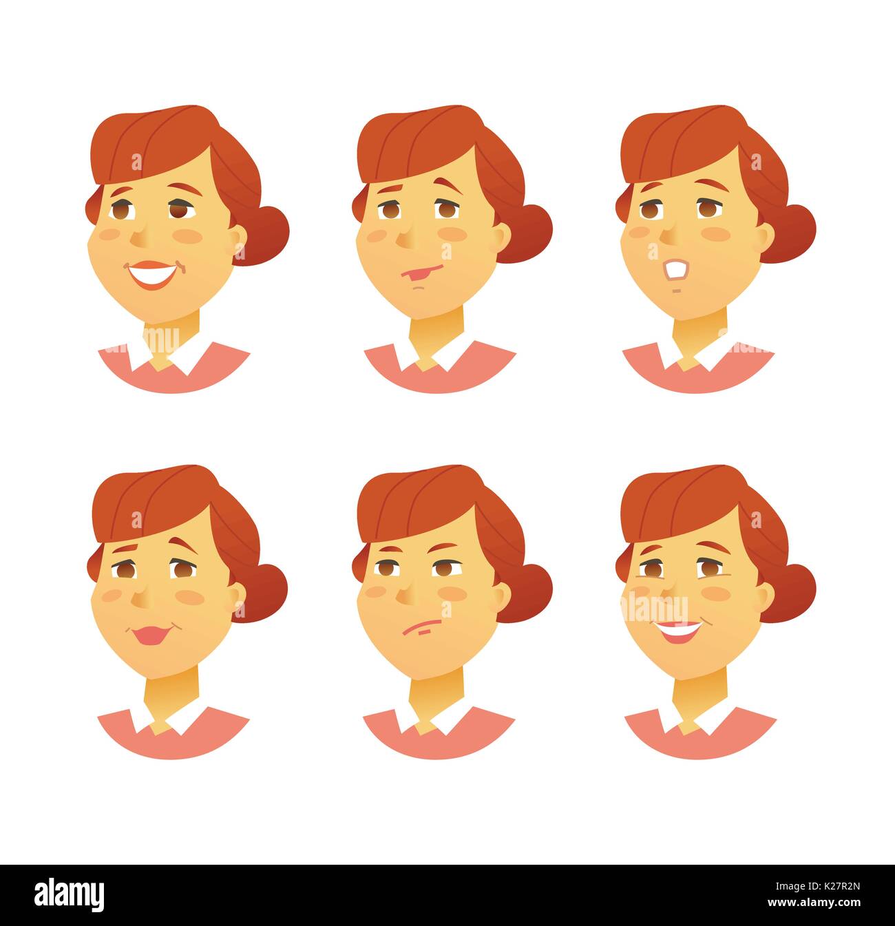 Female Facial Expressions - modern vector business cartoon characters  illustration Stock Vector Image & Art - Alamy