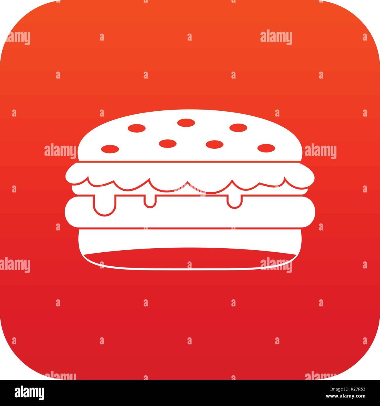 Burger icon digital red Stock Vector Image & Art - Alamy
