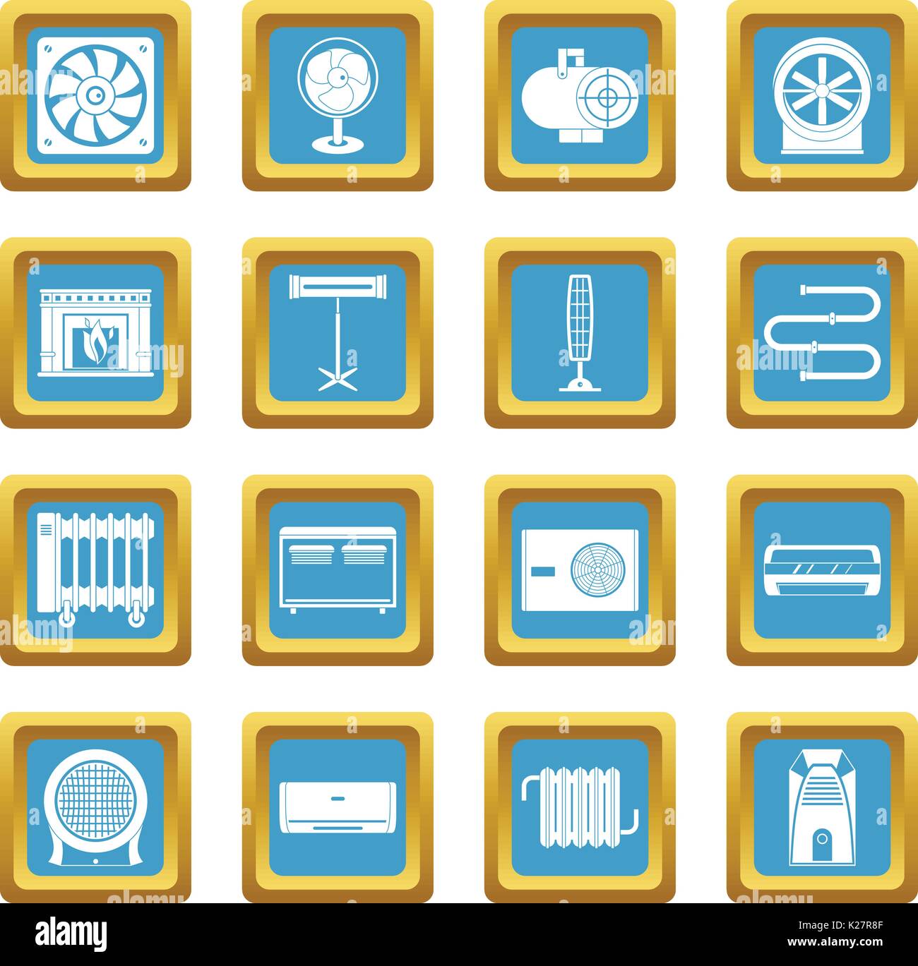 Heating cooling air icons azure Stock Vector Image & Art Alamy