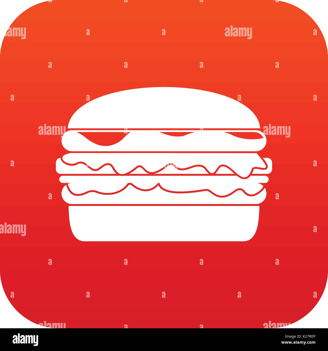Burger icon digital red Stock Vector Image & Art - Alamy