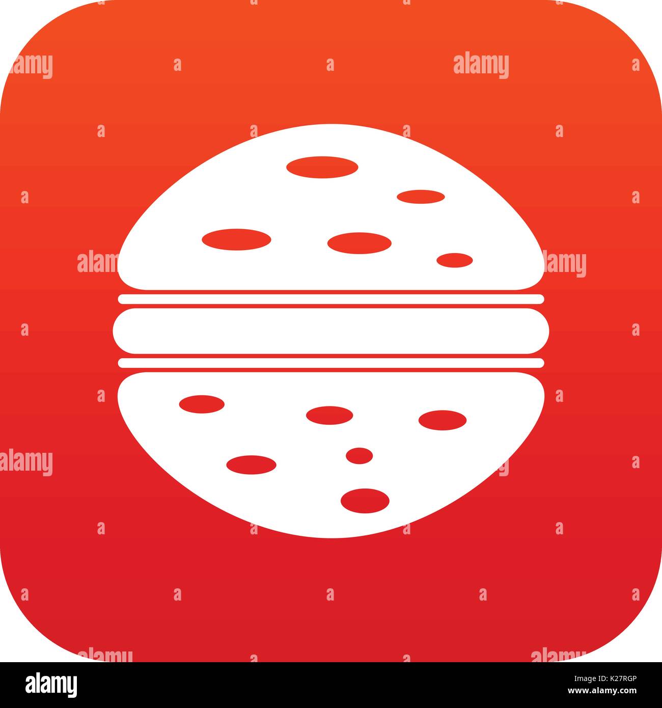 Burger icon digital red Stock Vector Image & Art - Alamy