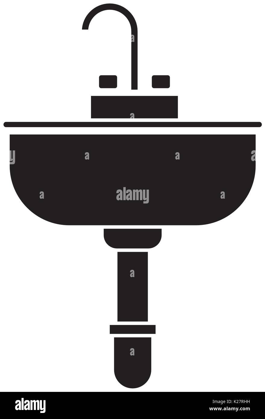 bath sink icon over white background vector illustration Stock Vector ...