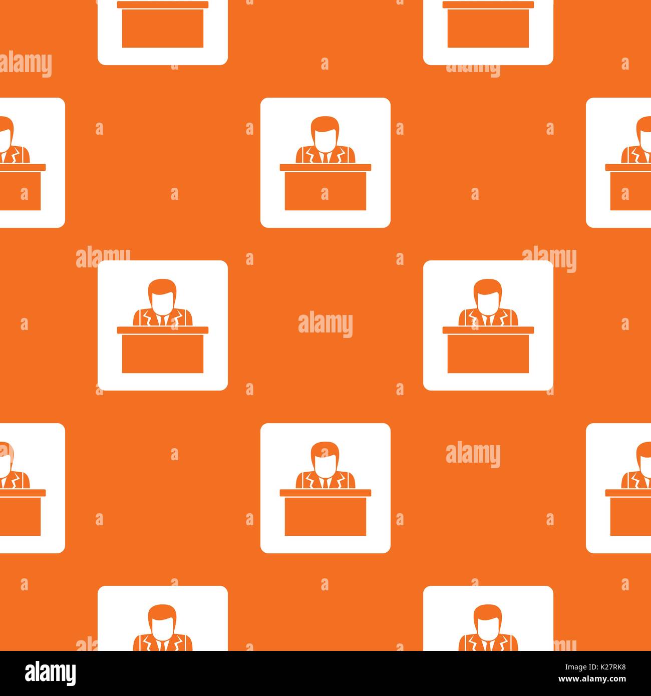 Orator speaking from tribune pattern seamless Stock Vector