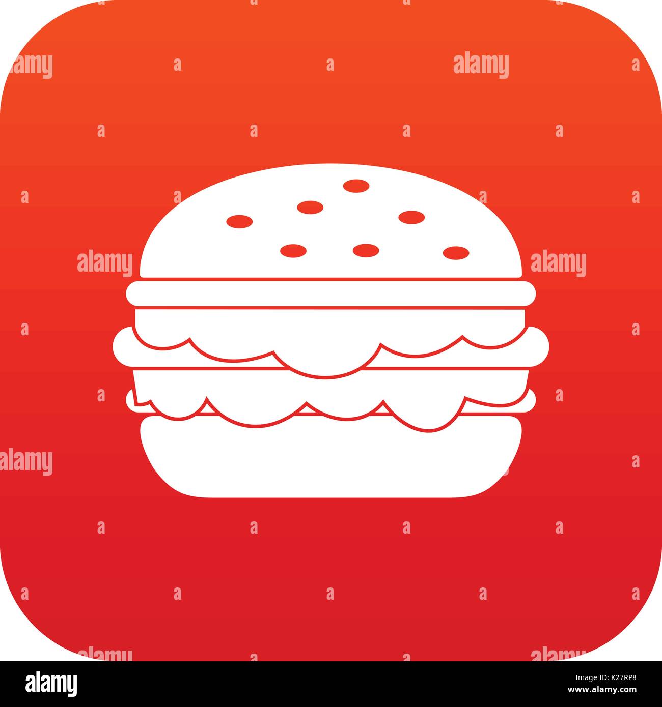 Burger icon digital red Stock Vector Image & Art - Alamy