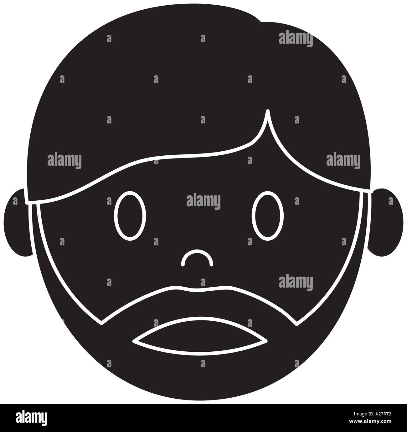 cartoon man with beard icon over white background vector illustration ...