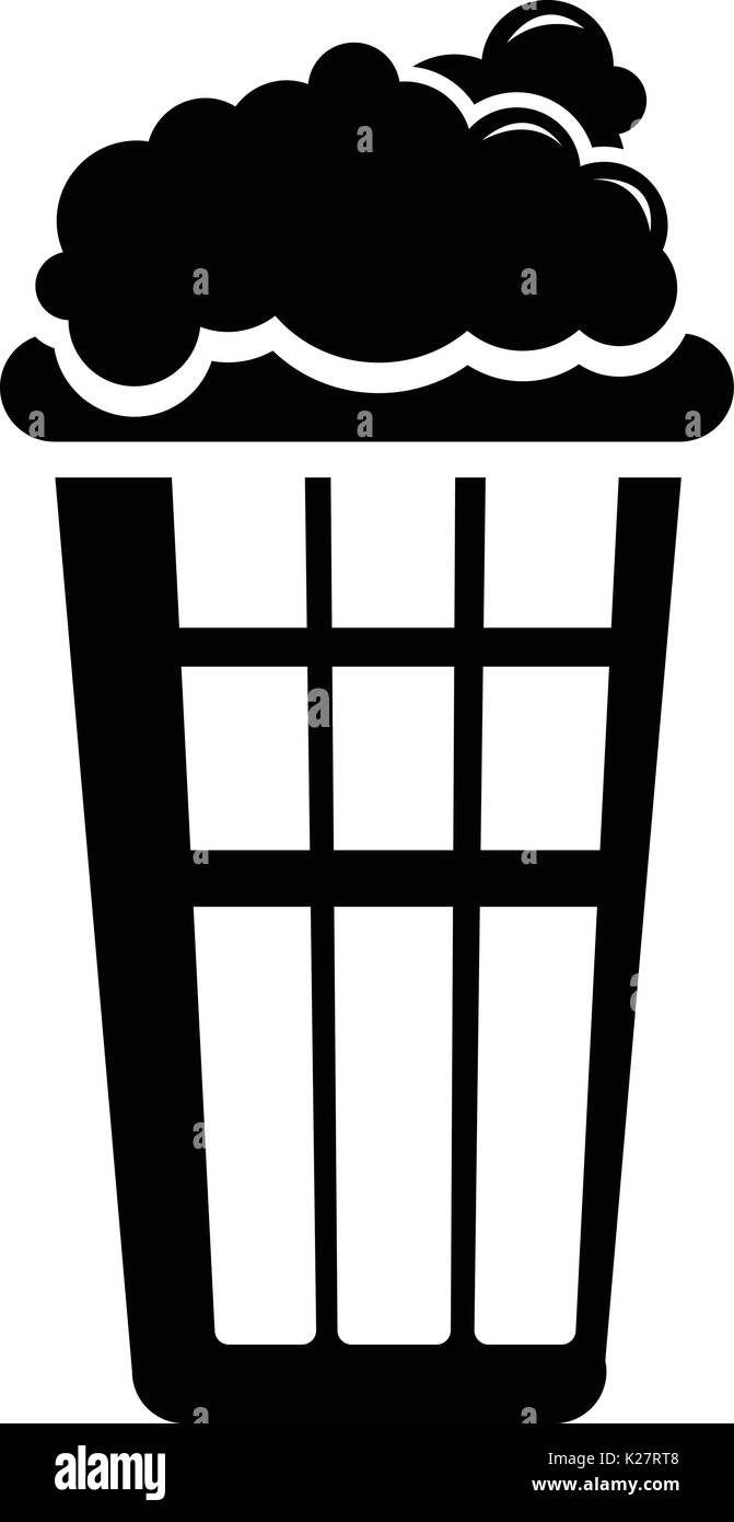 Popcorn box icon, simple black style Stock Vector