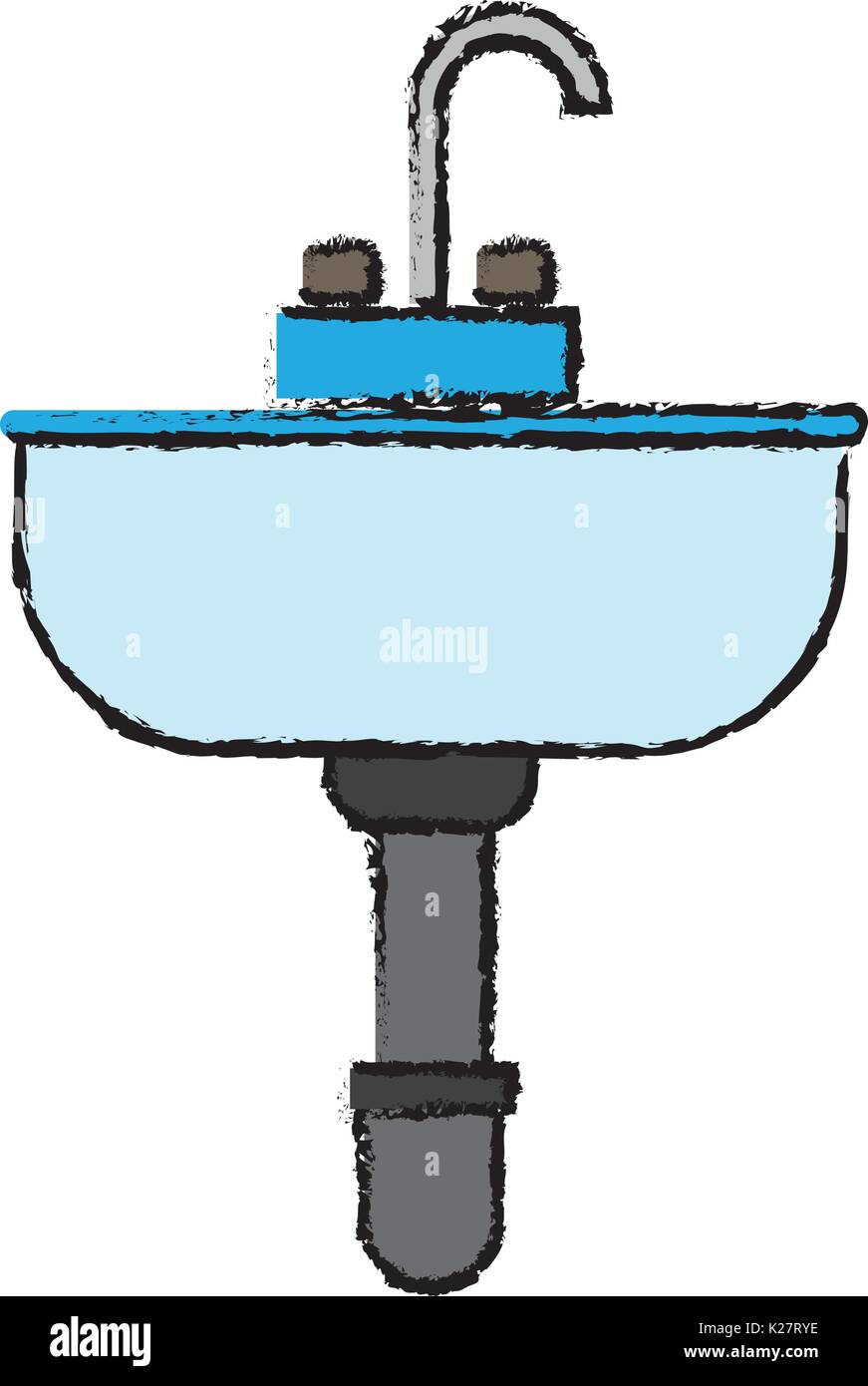 bath sink icon over white background vector illustration Stock Vector ...