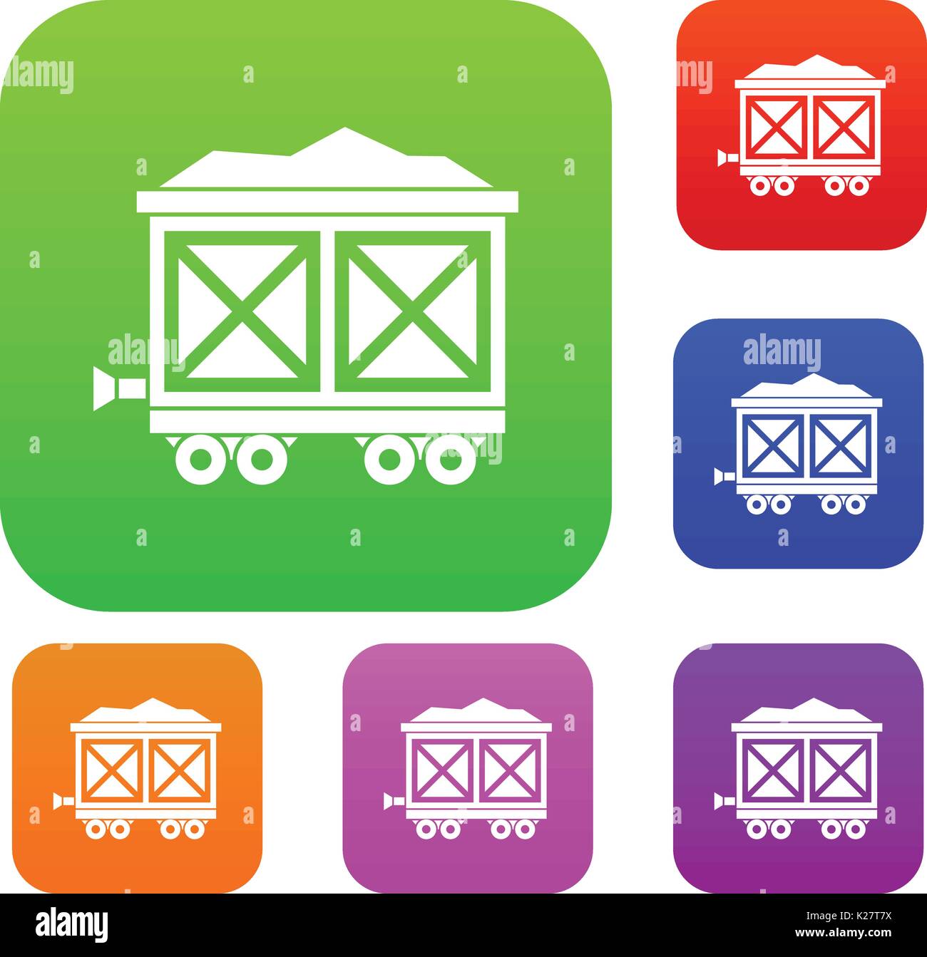 Cart on wheels with gold set collection Stock Vector Image & Art - Alamy