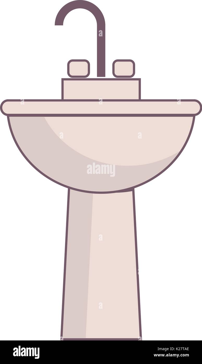 bath sink icon over white background vector illustration Stock Vector ...