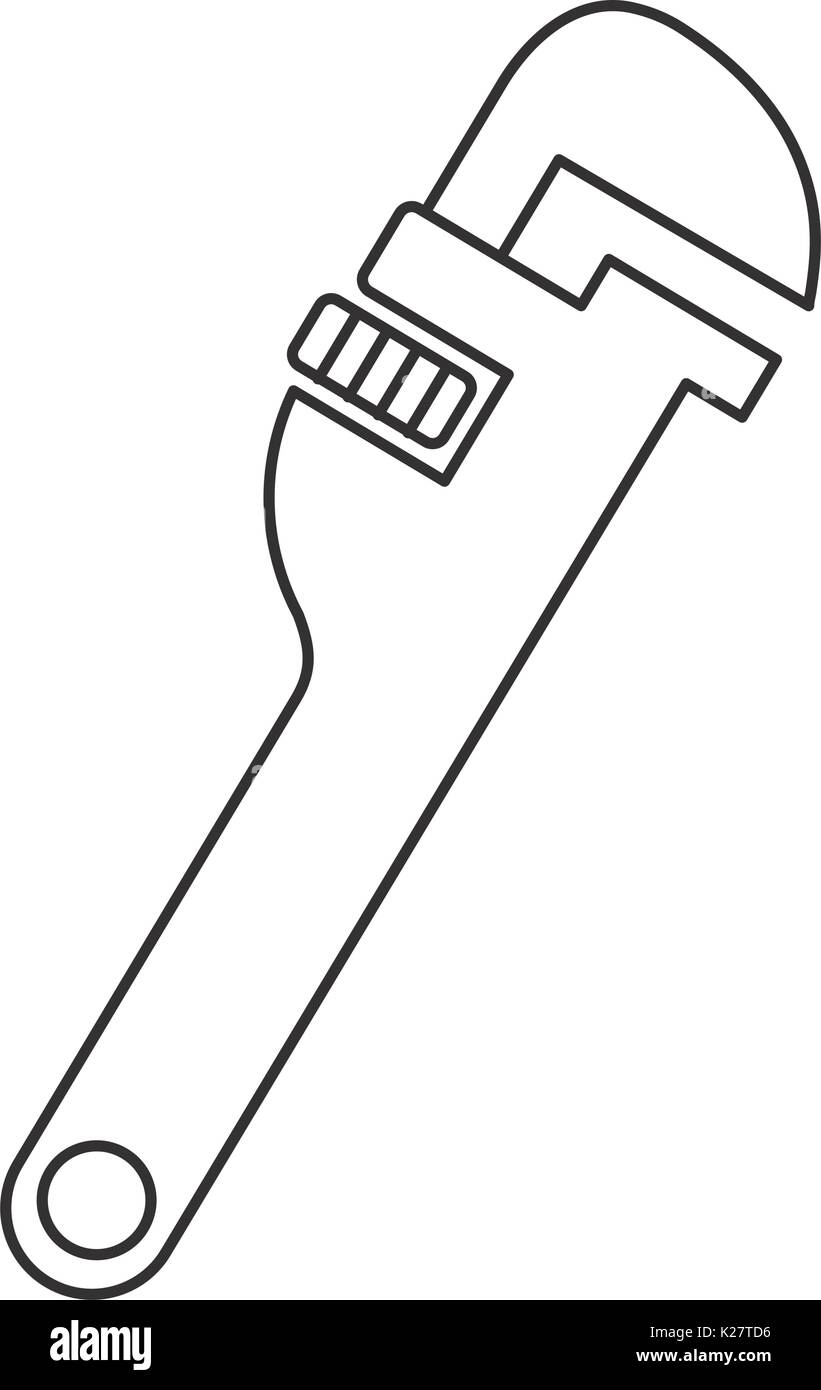 pipe wrench icon over white background vector illustration Stock Vector