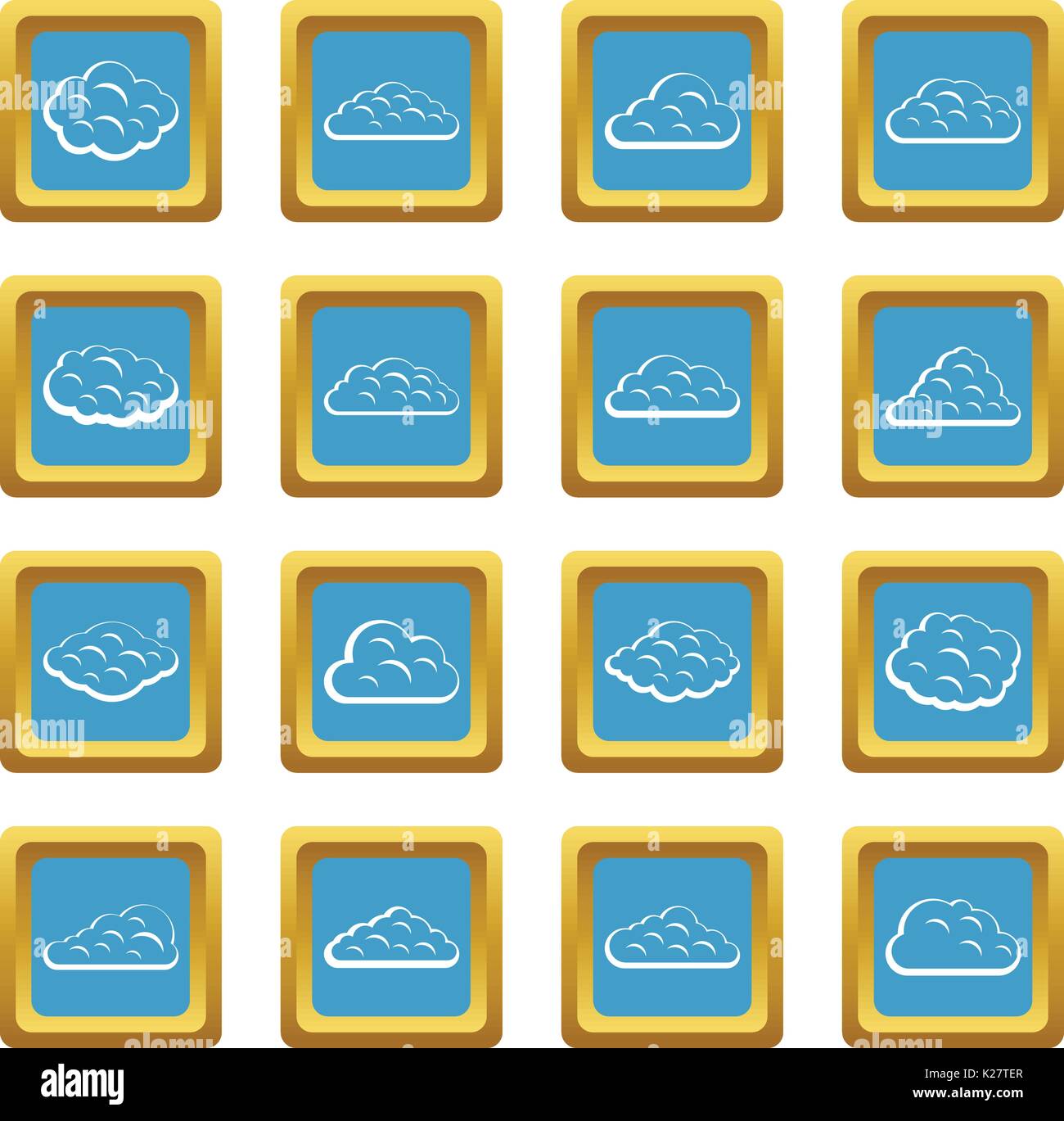 Clouds icons azure Stock Vector