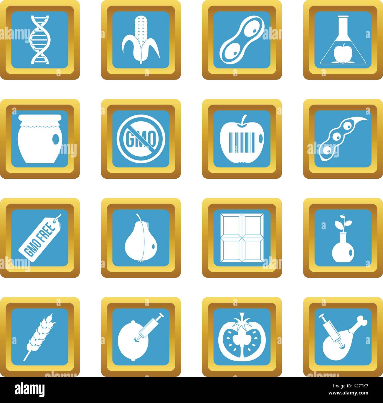 GMO icons azure Stock Vector Image & Art - Alamy
