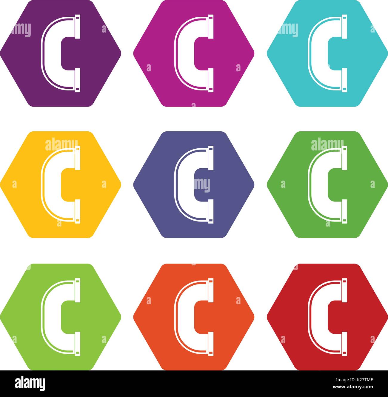 C joint pipe icon set color hexahedron Stock Vector Image & Art - Alamy