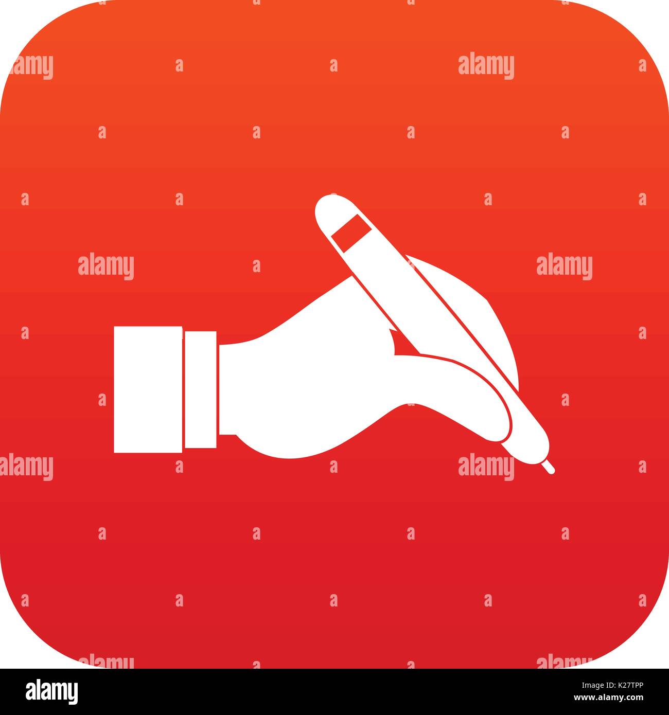 Hand holding red pen Stock Vector Images - Alamy