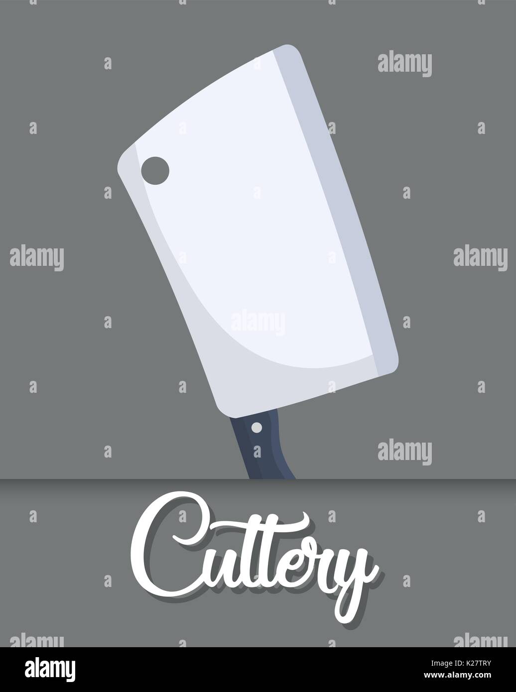 cleaver icon over gray background colorful design vector illustration ...