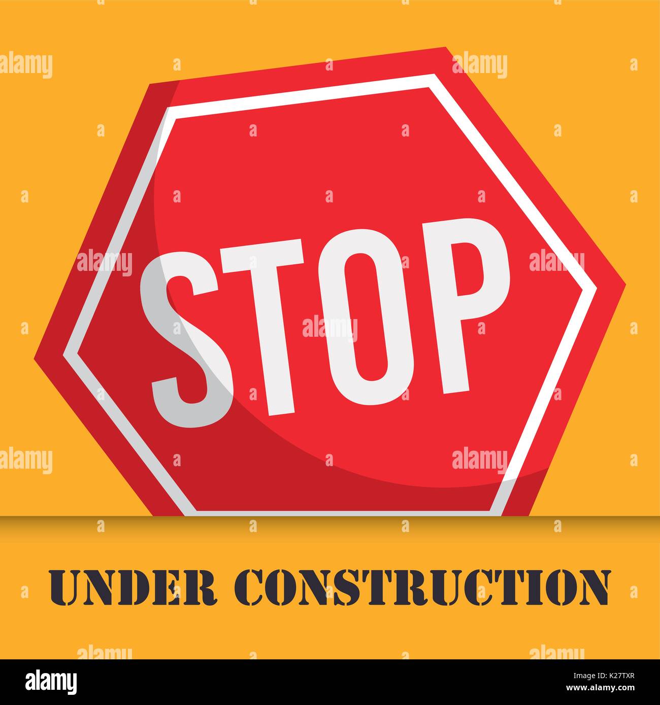 stop sign icon over yellow background colorful design vector ...