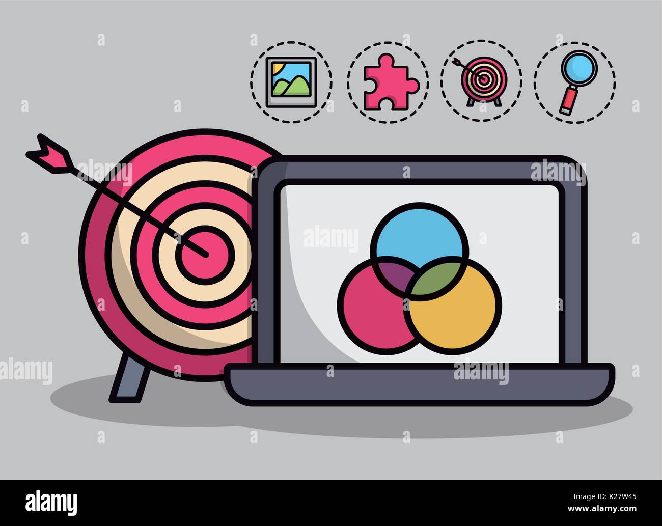 computer and creative process related icons over gray background colorful design vector illustration Stock Vector