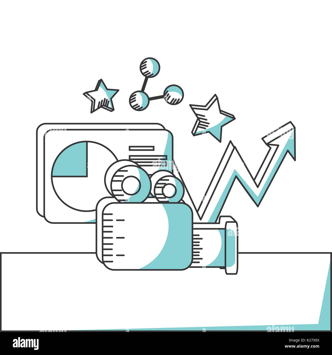 line marketing strategy planning concept vector illustration Stock ...